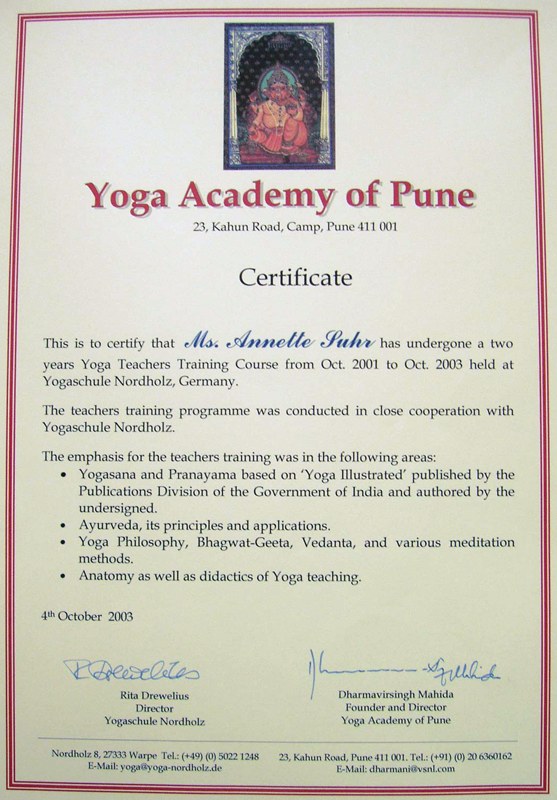 yoga_academy_of_pune_certificate - Annett Suhr